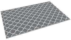 Tappeto per Esterno 182x274 cm Pieghevole e Reversibile in Polipropilene Grigio e Bianco