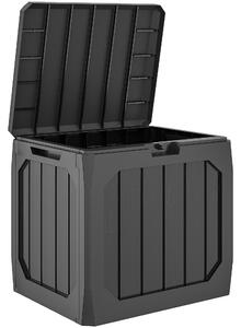 Outsunny Baule da Giardino 121L in Plastica con Maniglie e Impermeabile, 56x45x53 cm, Nero | Aosom Italy