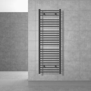 LuxeBath radiatore bagno Sahara, 500x1500 mm, nero, curvo con attacco laterale, senza elemento riscaldante