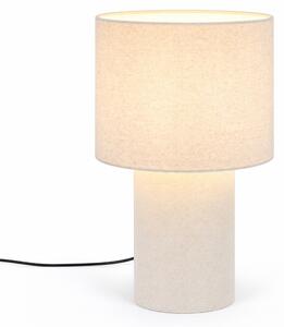Lampada da tavolo Relaxdays, in lino, dimensioni: 45 x 28 cm, attacco E27, lampada da tavolo con cavo, ideale per soggiorno o camera da letto, paralume in tessuto, colore crema