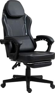 VDD - Sedia da gioco nera - poggiapiedi - ergonomica - regolabile in altezza