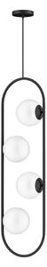 Lampadario nero con paralume in vetro Club – Squid Lighting