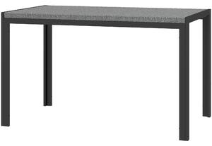 Tavolo da Giardino per 4 Persone con Struttura in Metallo 120x70x72 cm in Rattan PE Grigio