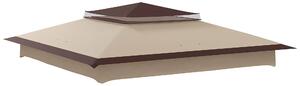 Tetto per Gazebo Pop Up da 3.25x3.25 m a 2 Livelli con Protezione UV 30+ Beige