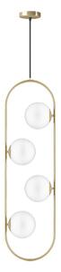 Lampadario dorato con paralume in vetro Club – Squid Lighting