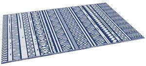 Tappeto per Esterno 182x274 cm Pieghevole e Reversibile in Polipropilene Blu e Bianco