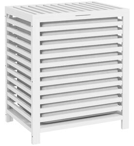 HOMCOM Cesta per il Bucato di Bambù Capacità 55L Cesto per Biancheria con 2 Manici e Borsa Estraibile 50x36x60 cm Bianco | Aosom Italy