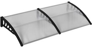 Pensilina Tettoia Moderna 200x96x27 cm in Policarbonato Alluminio e PP Trasparente