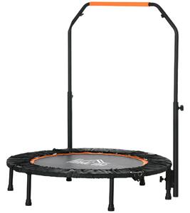 HOMCOM Cama Elástica Pieghevole Ø102 cm con Maniglia Regolabile Struttura in Acciaio per Allenamento Gambe Corpo Nero e Arancione | Aosom Italy