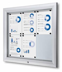 Bacheca da Esterno con Apertura a Ribalta 80,5x76x4,7 cm in Alluminio con Led Silver