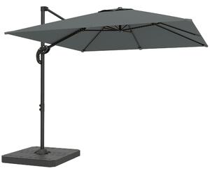 Outsunny Ombrellone da Giardino Ombrellone da Esterno Decentrato 2.4x2.4m Grigio | Aosom Italy