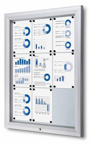 Bacheca da Esterno con Apertura a Ribalta 80,5x106,7x4,7 cm in Alluminio con Led Silver