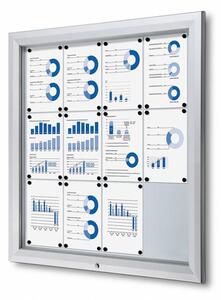 Bacheca da Esterno con Apertura a Ribalta 102,5x106,7x4,7 cm in Alluminio con Led Silver