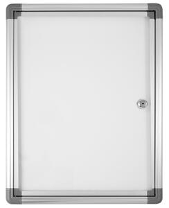 Bacheca con Anta Battente 49,1x35x2,6 cm in Alluminio Grigio Chiaro