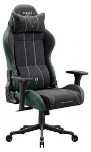 Sedia da gaming Diablo Chairs X-One 2.0 in tessuto, sedia da ufficio ergonomica, sedia girevole nera e verde, taglia small