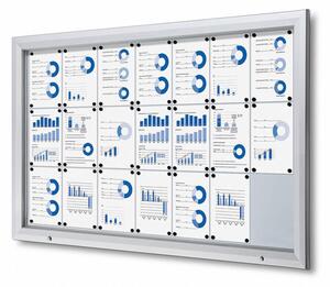 Bacheca da Esterno con Apertura a Ribalta 168,5x106,7x4,7 cm in Alluminio con Led Silver