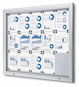 Bacheca da Esterno con Apertura a Ribalta 124,5x106,7x4,7 cm in Alluminio con Led Silver