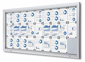Bacheca da Esterno con Apertura a Ribalta 212,5x106,7x4,7 cm in Alluminio con Led Silver