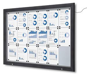 Bacheca da Esterno con Apertura a Ribalta 146,5x106,7x4,7 cm in Alluminio con Led Grigio Antracite