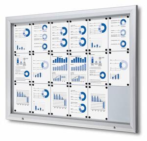 Bacheca da Esterno con Apertura a Ribalta 146,5x106,7x4,7 cm in Alluminio con Led Silver