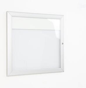 Bacheca con Apertura a Battente 51,5x48,7x2,3 cm in Alluminio con Led Silver
