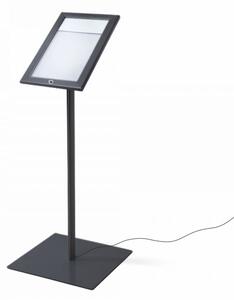 Espositore a Leggio con Piantana 29x47,7x2,3 cm in Alluminio con Led Porta Menù Nera