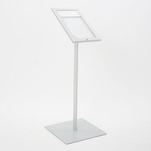 Espositore a Leggio con Piantana 29x47,7x2,3 cm in Alluminio Porta Menù Silver