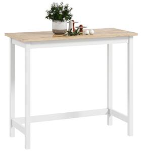 HOMCOM Tavolo da bar, Finitura in Rovere, compatto, Spazio per 2 persone, Legno Naturale+Bianco | Aosom Italy
