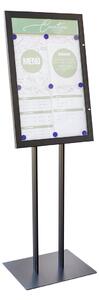 Espositore a Leggio con Piantana 51,4x79 cm in Alluminio Porta Menù Nera