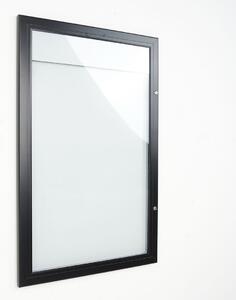 Bacheca con Apertura a Battente 51,5x79,0x2,3 cm in Alluminio Nera