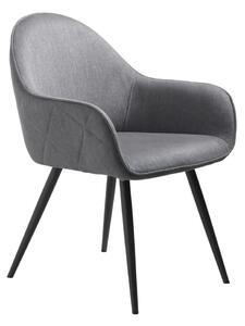 Sedia da pranzo grigia in imbottito con braccioli Minto – Unique Furniture