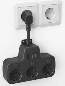 Rubinetto da cucina con doccetta - Rotazione a 360 gradi e 3 modalità di getto - Acciaio inossidabile nero