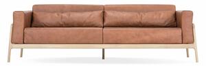 Divano in pelle di bufalo marrone cognac con struttura in rovere massiccio , 240 cm Fawn - Gazzda