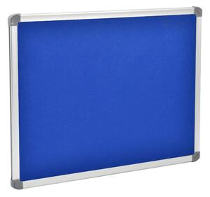 Lavagna con Fondo in Sughero e Panno Blu 120x90 cm in Alluminio Silver