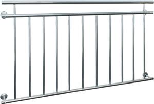ECD Germany Balcone francese, 90x156 cm, con 11 aste di riempimento, lucido, ringhiera per balcone in acciaio inox