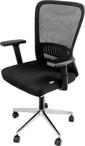 Sedia ergonomica girevole da ufficio Furvero Norma BM/A1D/L1D regolabile con braccioli e supporto lombare in rete nera
