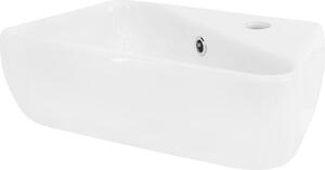 LuxeBath Lavabo Lavabo da appoggio Square, 45x27x13 cm, bianco, Vetroceramica, foro per rubinetto a destra