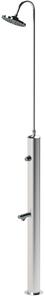 Doccia da Giardino con Pulsante Temporizzato su Doccia e Lavapiedi Minijet-P Inox Anodizzato