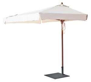 Mezzo Ombrellone da Giardino 1,5x4m Palo in Legno Ecrù