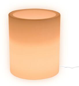 Vaso Luminoso da Esterno 35x42 cm In Polietilene Rose Led Bianco Caldo