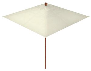Ombrellone da Giardino Quadrato 3,5x3,5m Palo in Legno Ecrù