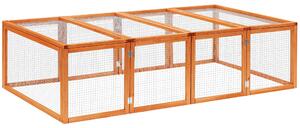 PawHut Gabbia per Animali da Compagnia, Gabbia per Roditori, Gabbia per Piccoli Animali in Legno di Abete, Naturale 181 x 100 x 48 cm | Aosom Italy
