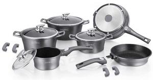 Batteria di Pentole 14 Pezzi in Pietra Antiaderente Induzione Silver