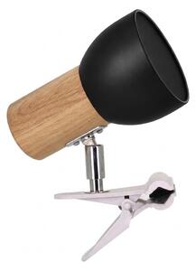 Spot-Light - Lampada con clip SVENDA 1xE27/60W/230V rovere/nero