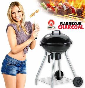 Barbecue Griglia Bbq Carbone Coperchio 2 Ruote Carbonella Giardino Acciaio Inox