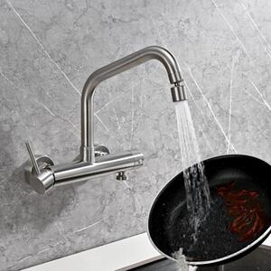 Rubinetto da cucina - montaggio a parete - acciaio inox - bocca flessibile