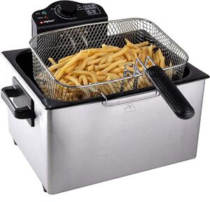 Friggitrice Elettrica Professionale Acciaio Inox 3 Cestelli 2000W 5 litri Alpina Alpina