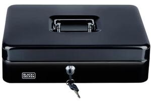 Cassettina Portavalori Nera a 4 Scomparti con Raccoglitore di Monete con 2 Chiavi Black & Decker