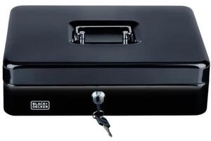 Cassettina Portavalori Nera a 4 Scomparti con Raccoglitore di Monete con 2 Chiavi Black & Decker