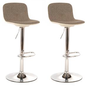 Set 2 Sgabelli 38,5x36x88/102 cm in Tessuto Jimmy Grigio Chiaro